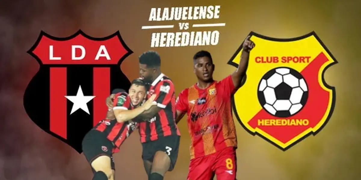 Jugadores de Alajuelense y Herediano celebrando goles. Foto: LT.