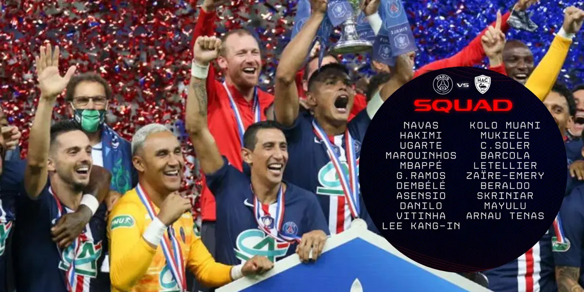 Jugadores el PSG celebrando ganar la Liga de Francia. Foto: AFP.