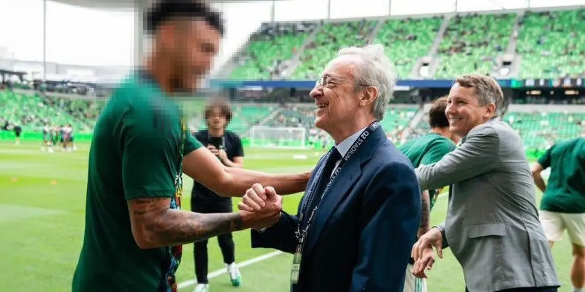 Julio Cascante saludando a Florentino Pérez. Foto: MLS.