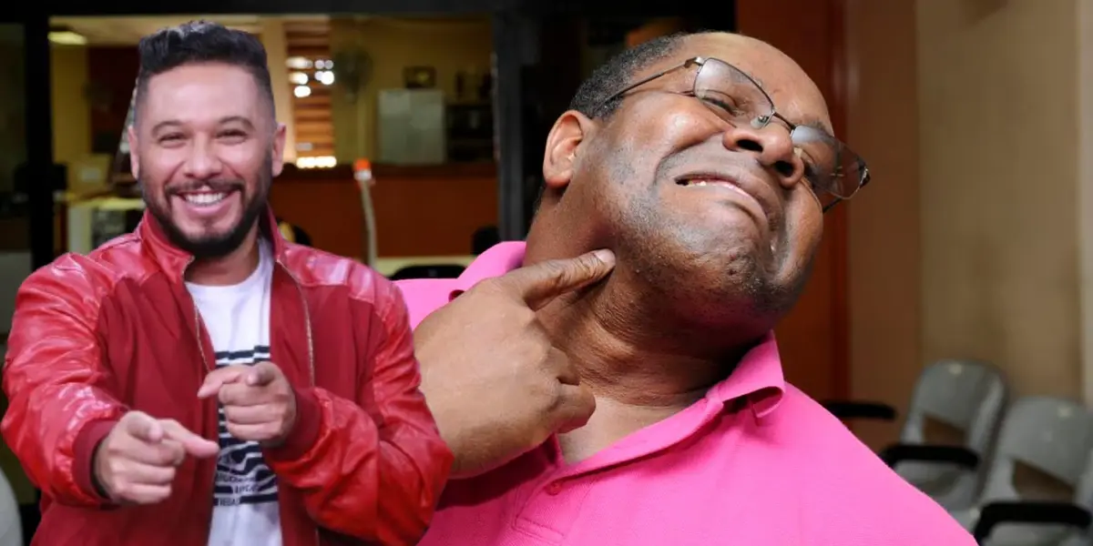 Alonso Solís y el narrador Harick Mc Lean. Foto: La Nación.