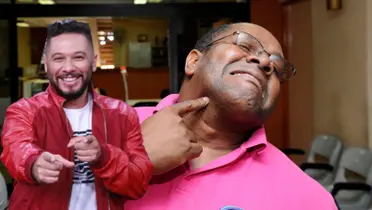 Alonso Solís y el narrador Harick Mc Lean. Foto: La Nación.