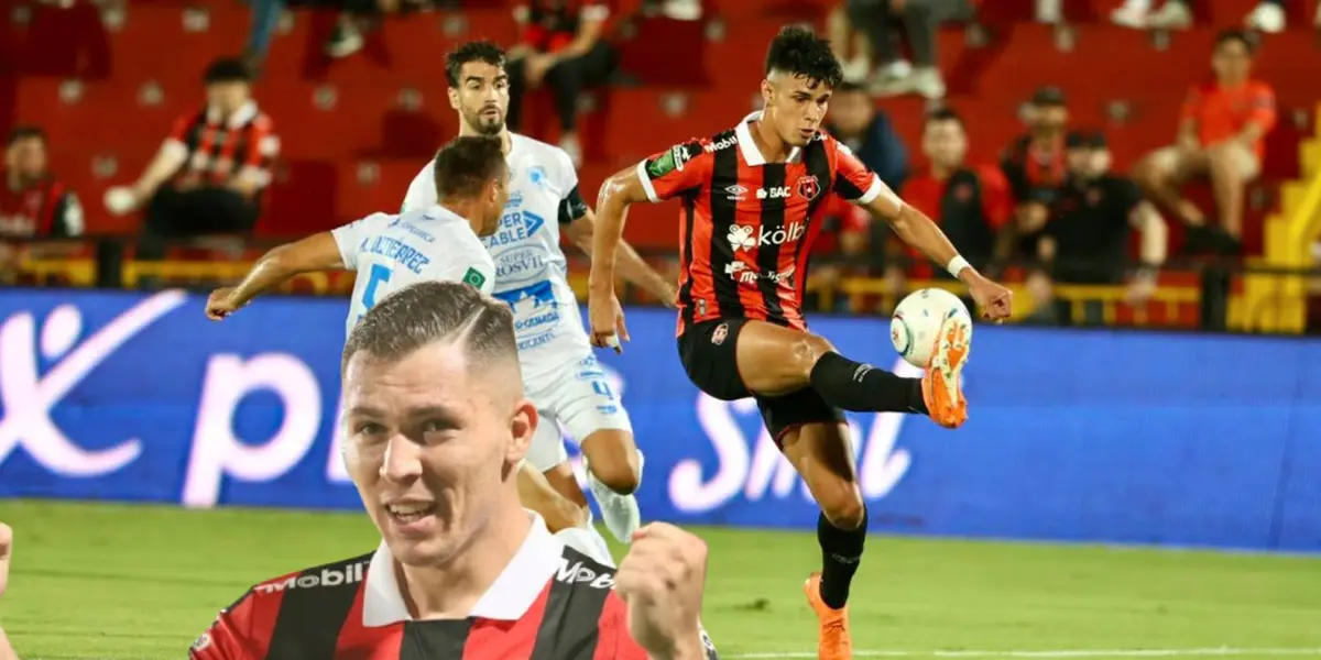 Carlos Mora y Fernando Lesme celebrando ante Grecia. Foto: La Teja.