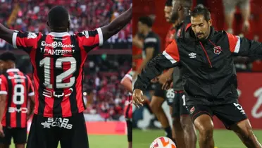Celso Borges y Joel Campbell vistiendo la camiseta de Alajuelense. Foto: LDA.
