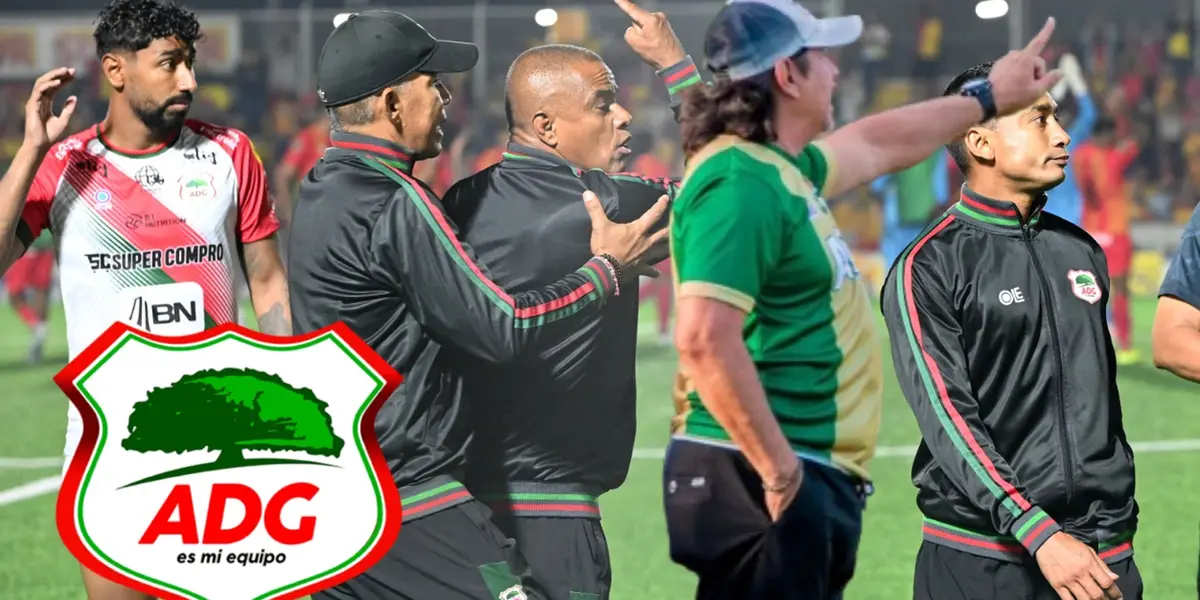 Cuerpo técnico de la ADG peleando en cancha. Foto: LT.