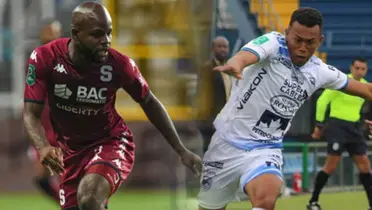 El delantero Javon Eats al lado del jugador de Grecia