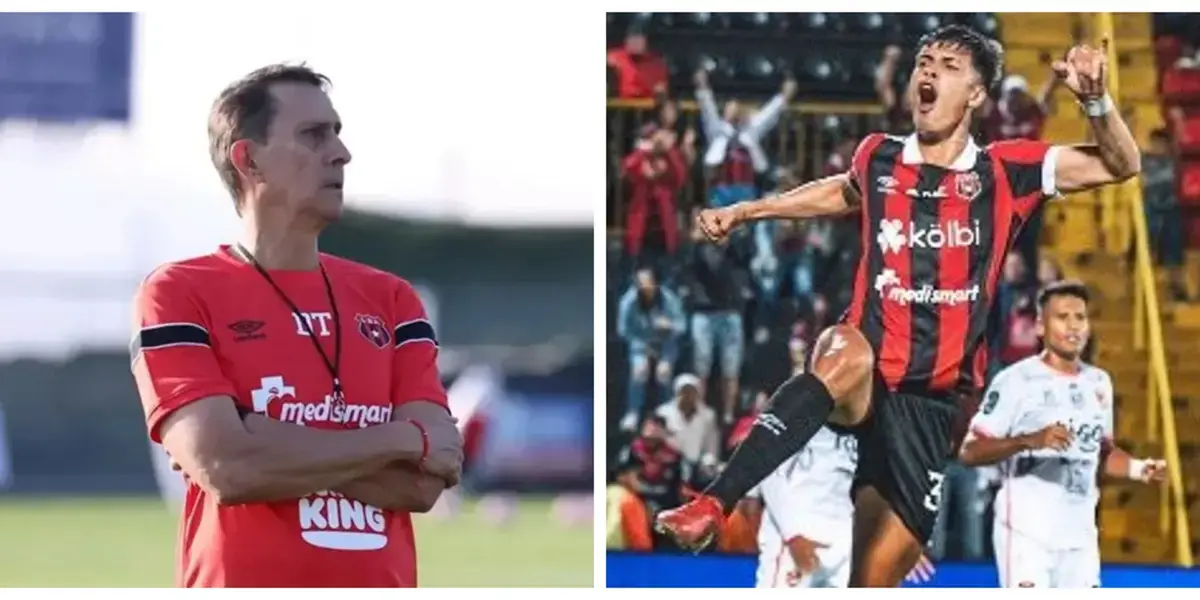 El estratega Alexandre Guimaraes al lado de Fernando Lesme. Foto: Prensa LDA.