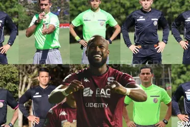 El zaguero del Saprissa le da un consejo a los silbateros nacionales.