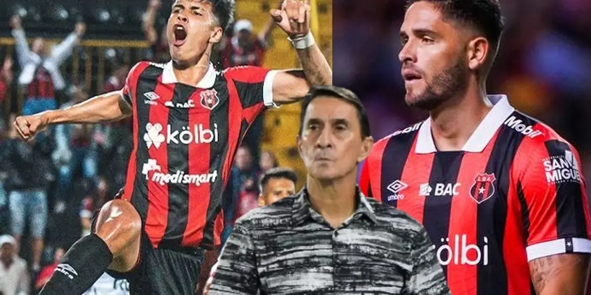 Fernando Lesme y Jonathan Moya vistiendo la camiseta de Alajuelense. Foto: LDA.