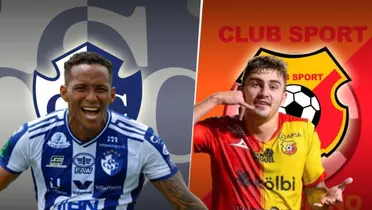 Jeikel Venegas, de Cartaginés, junto a Fernán Faerron de Herediano. Foto: CSC.