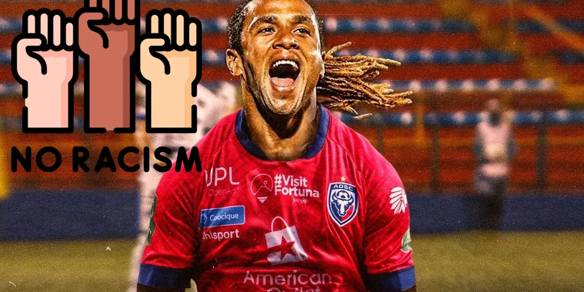 Jonathan McDonald después de anotar un gol con San Carlos. Foto: Twitter.