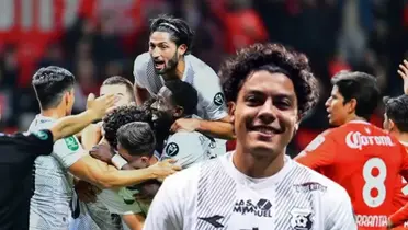 Joshua Canales mientras sus compañeros celebran su gol. Foto: CSH