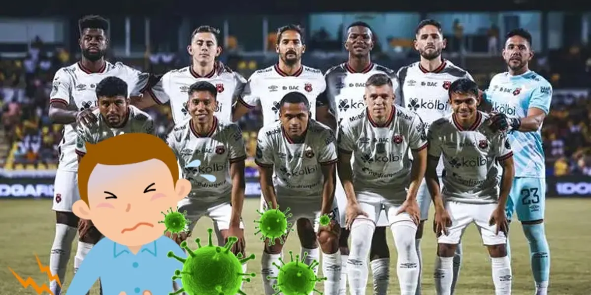 Jugadores de Alajuelense posando en una fotografía oficial antes de un partido. Foto: Teletica.com