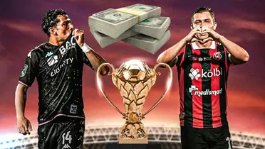 Jugadores de Saprissa y Alajuelense con la copa del Torneo de Copa. Foto: ESPN.