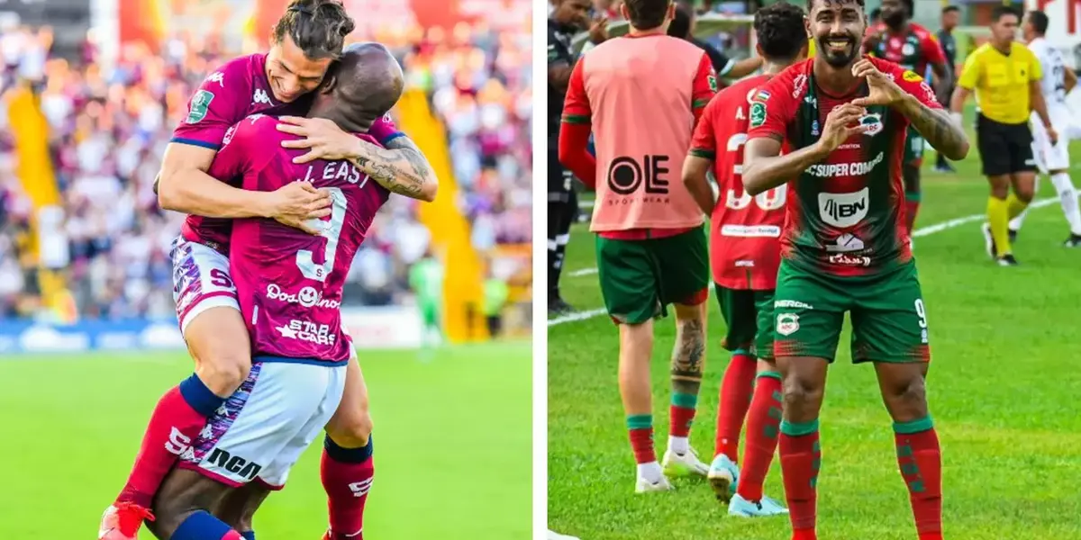 Jugadores de Saprissa y Guanacasteca celebrando. Foto: SAP.