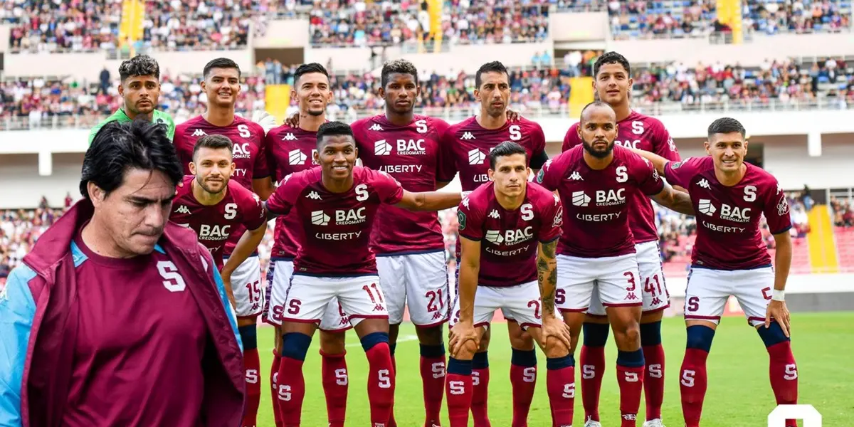 Jugadores del Deportivo Saprissa y el entrenador Vladimir Quesada. Foto: SAP.