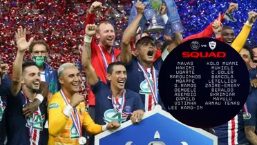 Jugadores el PSG celebrando ganar la Liga de Francia. Foto: AFP.