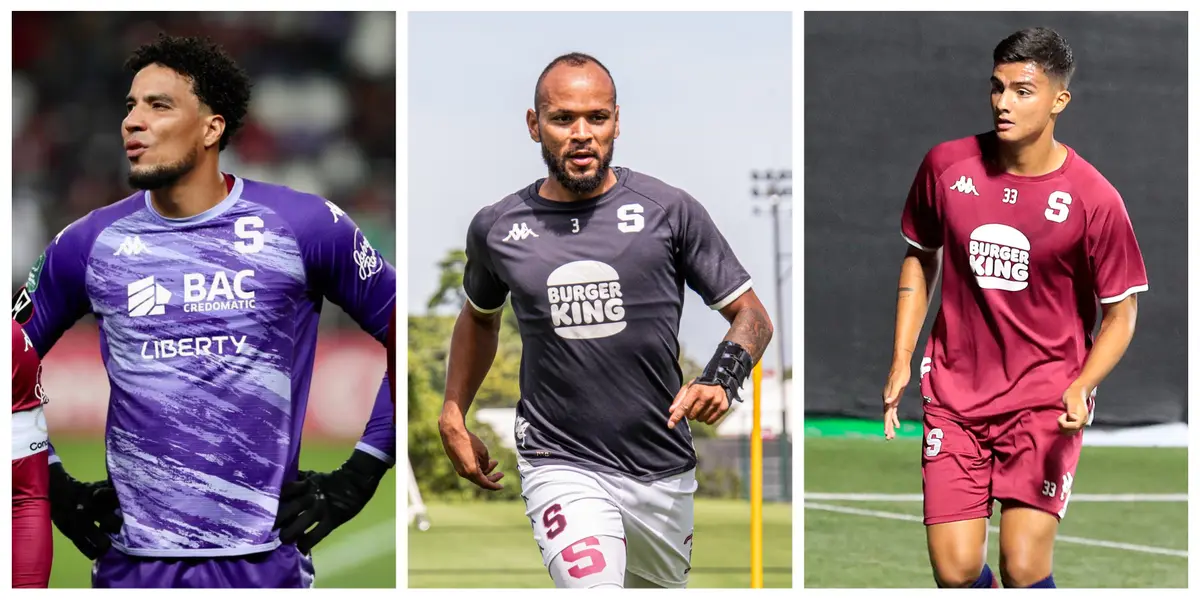 Jujgadores de Saprissa en los entrenamientos. Foto: LN.