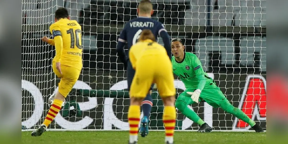 Keylor Navas en el penal del Le Hevre. Foto: AFP.