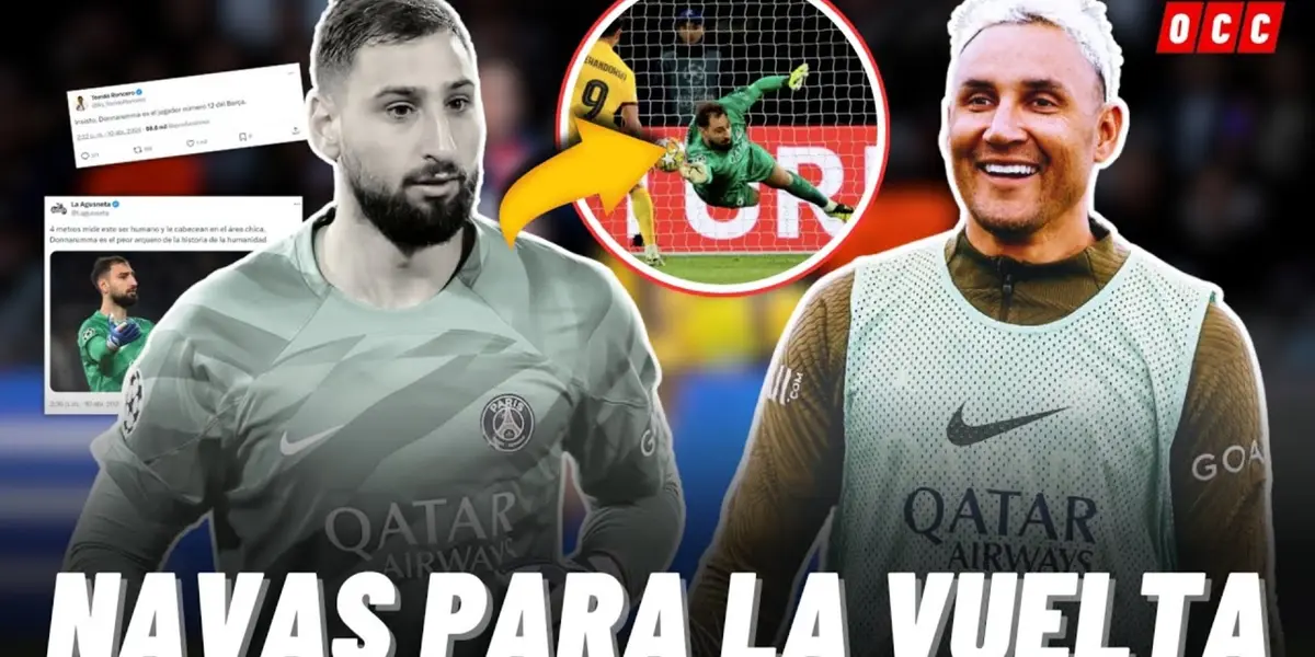 Keylor Navas y Donnarumma con la camisa del PSG. Foto: Youtube.