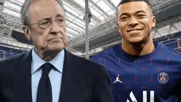Kylian Mbappé y Florentino Pérez. Foto: Defensa Central.