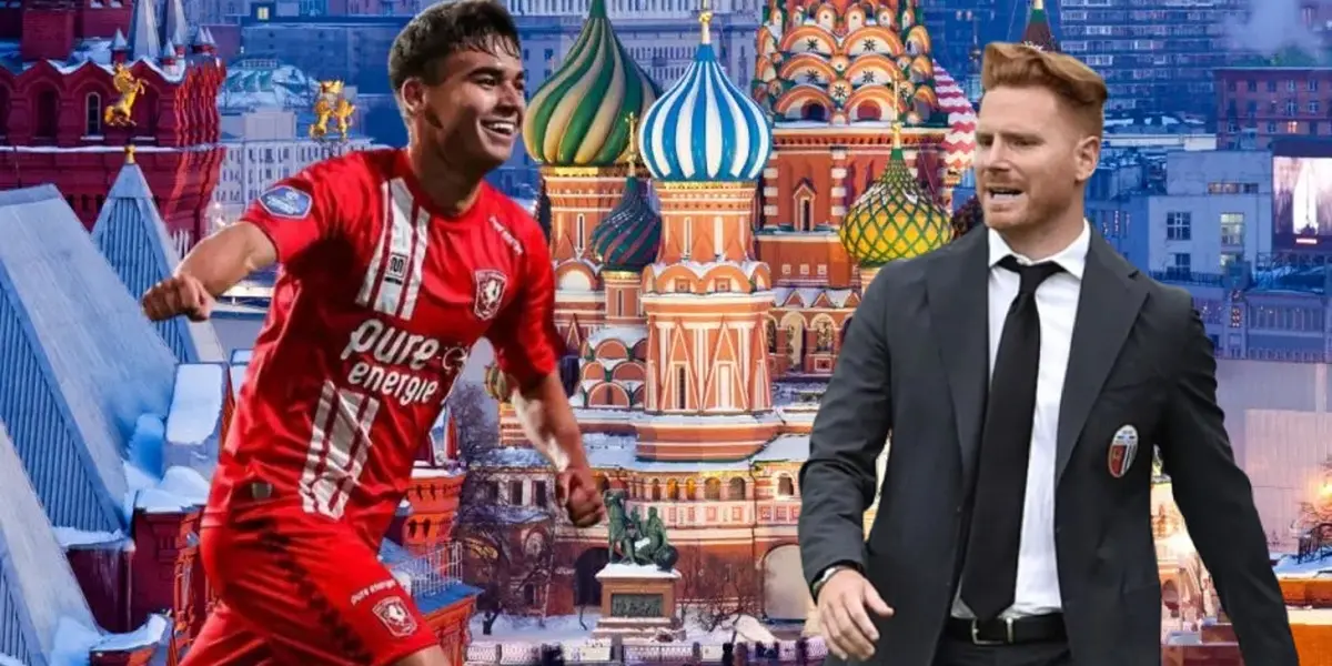 Manfred Ugalde en Rusia y al lado de su entrenador. Foto: La República.