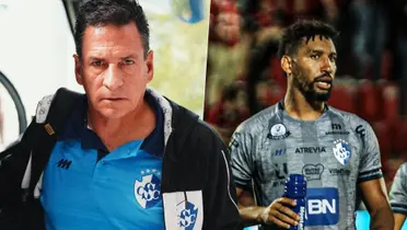 Mario García, exentrenador de Cartaginés y el jugador cubano Marcel Hernández.