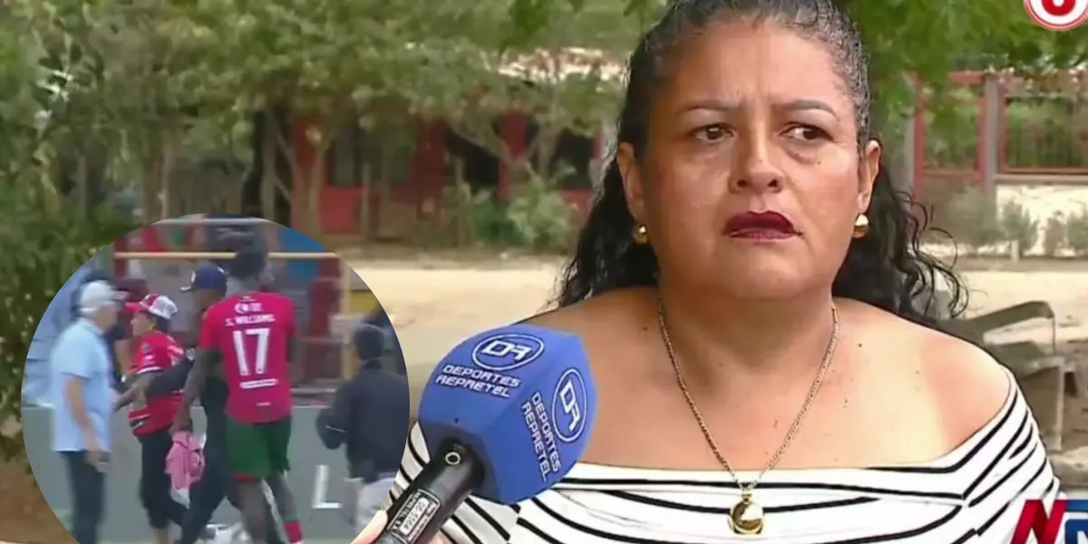 Mujer que agredió al árbitro en la ADG, en una entrevista con Deportes Repretel. Foto: DR.